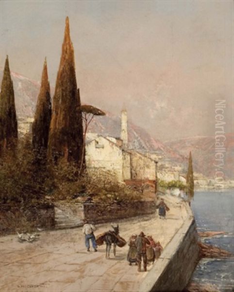 Italienische Kustenlandschaft Mit Figuraler Staffage - view 1