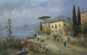 Kustenmotiv Bei Sorrent by Georg Fischhof