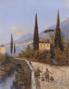 Uferweg An Einem Sudlichen See (garda-see?) by Georg Fischhof