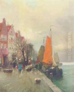 Figures On A Dutch Quay