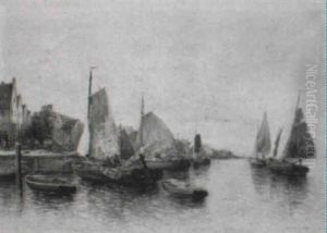 Hollandische Hafenstadt by Georg Fischhof