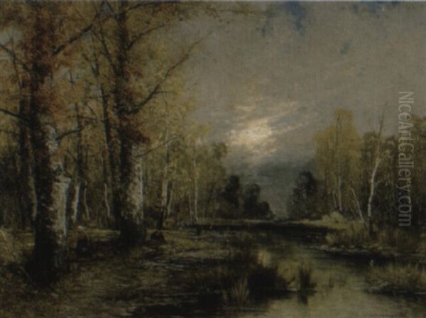 Faggot Gatherers In An Autumnal River Landscape - view 1