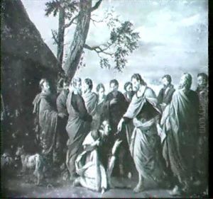 Christ Handing The Keys Of Paradise To Saint Peter by Engelbert Fisen