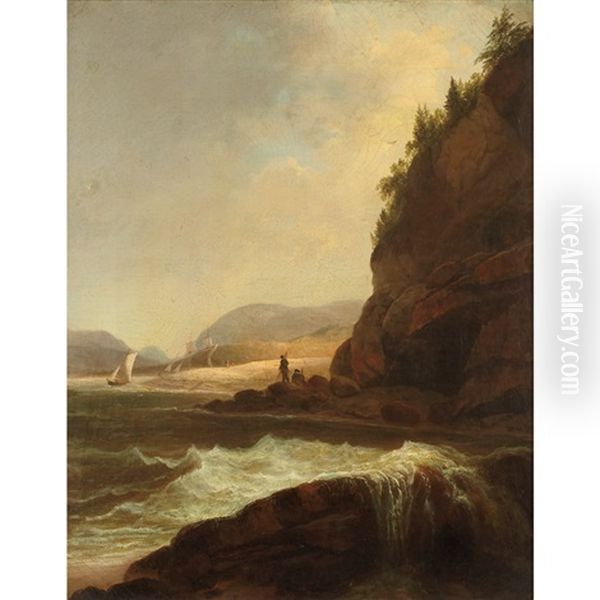 Figures By A Rocky Inlet - view 1