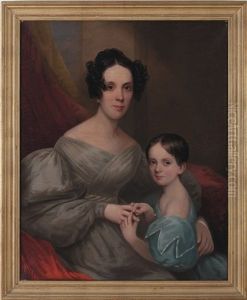 Portraits Of Harriet Read Allen With Her Daughter, Elizabeth, And A Young Boy With His Dog (a Pair)