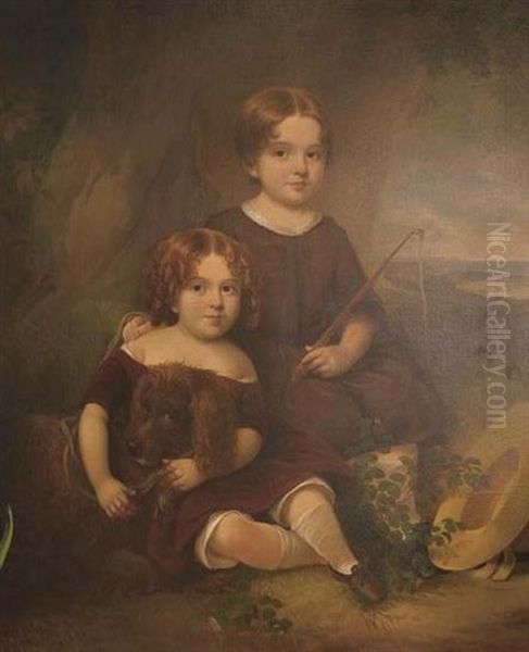 Warren Children Of Cohasset With Scituate Lighthouse In The Distance - view 1
