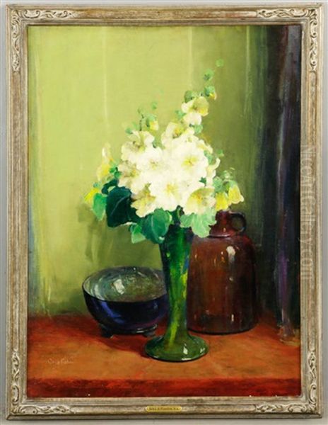 Still Life Of Hollyhocks - view 1