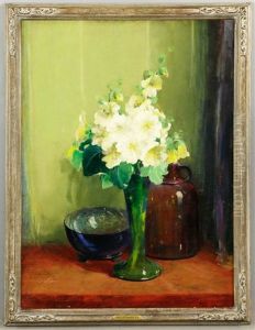 Still Life Of Hollyhocks