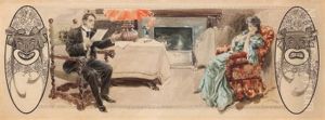 As He Read Douglas Looked Often Upon The Woman Before Him (story Illus. For The Light Of The Star, A Love Story Of The Theater) by Harrison Fisher