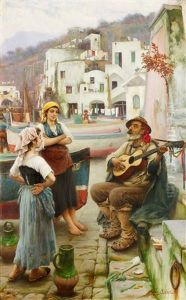 Spelemannen Och Fiskarflickorna - Motiv Fran Capri by Horace Fisher