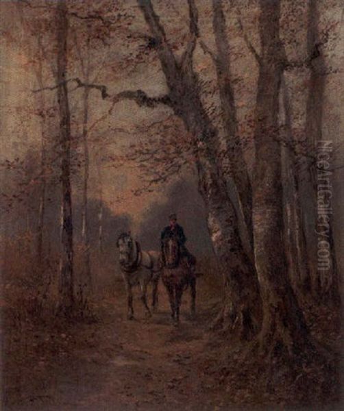 Riding Through A Woodland Landscape - view 1
