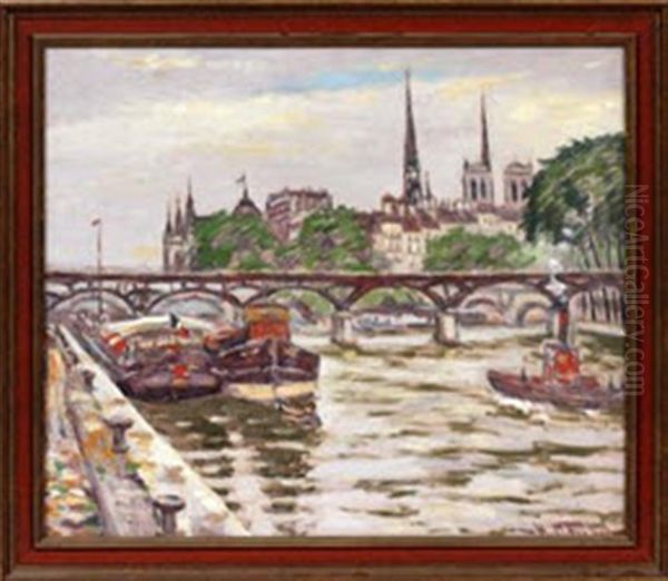 Cityscape With River, Bridge & Boats - view 1
