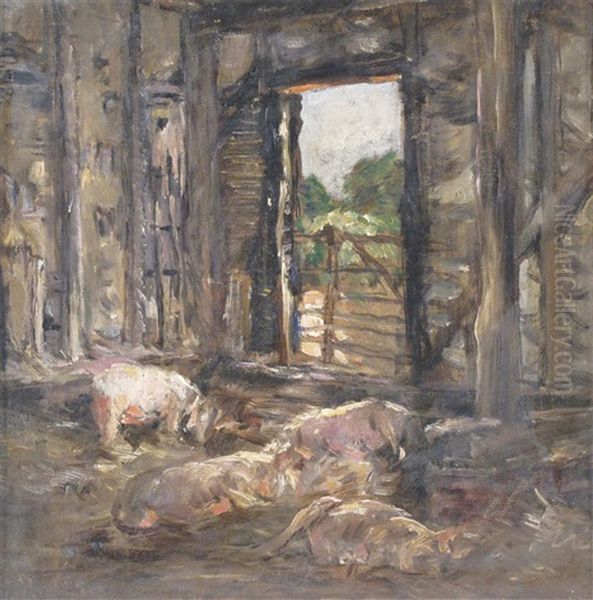 Pigs In A Barn - view 1