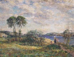 A Mother And Children By A River A Mother And Children By A River