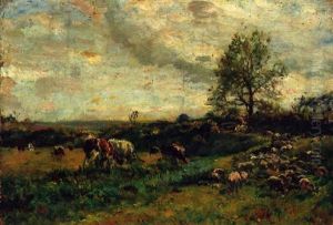 Cows And Sheep In The Field by Mark Fisher