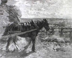 A Cart Pulling A Hay Rick by Mark Fisher
