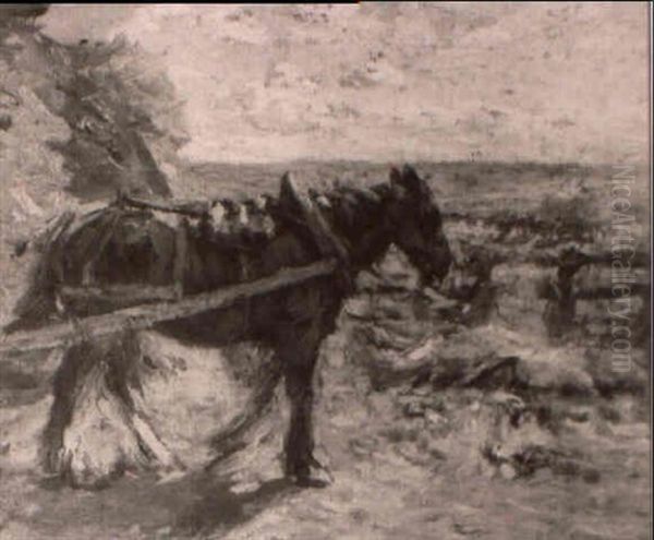 A Cart Horse Pulling A Hay Rick - view 1