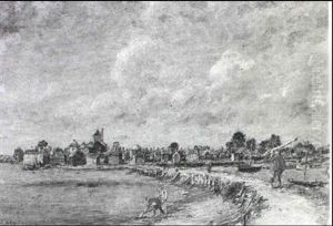 A Causeway Approaching A Town A Causeway Approaching A Town