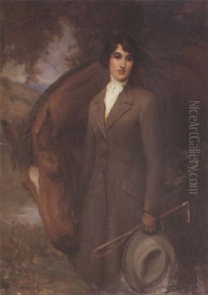 Girl With A Bay Hunter - view 1