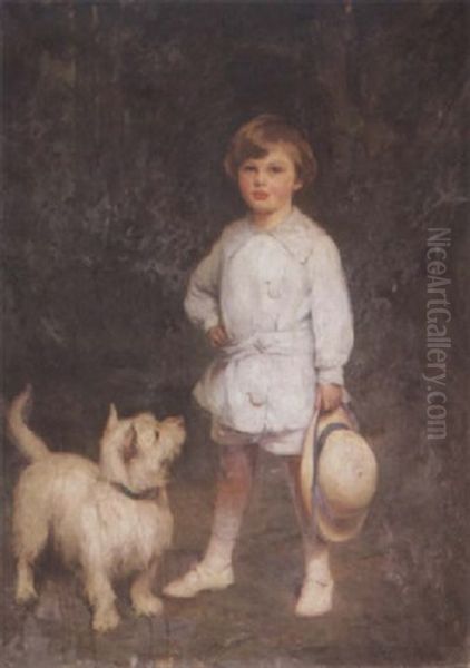 Boy With A West Highland White - view 1