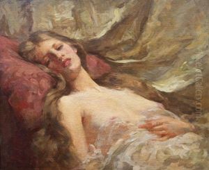 Liegender Damenakt by Samuel Melton Fisher