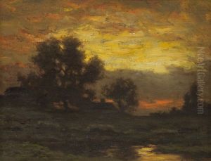 Untitled (landscape At Sunset) by William Crothers Fitler