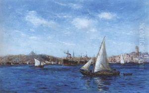 Vue D'istanbul Depuis Le Bosphore by Frederick Richard Fitzgerald
