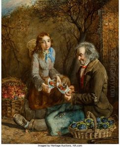The Flower Seller And His Daughter by John Anster Fitzgerald