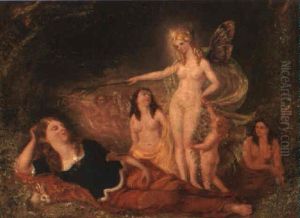 Titania Casting A Spell Over A Mortal Woman by John Anster Fitzgerald