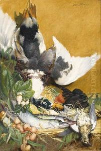 Stillleben Mit Geflugel, Fischen Und Gemuse. by Lucie, Mme. Caumont Attinger
