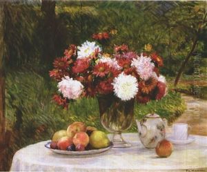 Flowers, Fruit, A Teapot And A Teacup