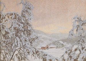 Snofallet by Gustaf Fjaestad