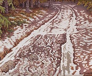 Varvinterlandskap Med Hjulspar by Gustaf Fjaestad