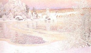 Rimfrost Pa Is by Gustaf Fjaestad