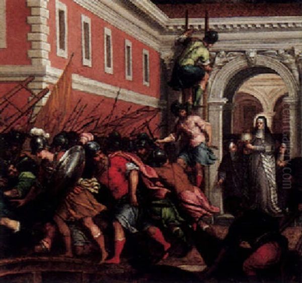 Saint Clare Driving The Saracens Out Of Assisi - view 1