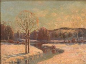 A Winding River, Winter by H. Peabody Flagg