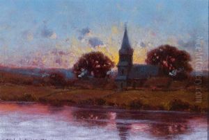 Sunset Over The Church Steeple