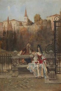 Scene Galante Sur Un Banc