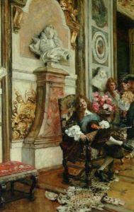 Den Store Franske Komediedigter Jean Baptiste Moliere Hos Ludwig Xiv by Francois Flameng