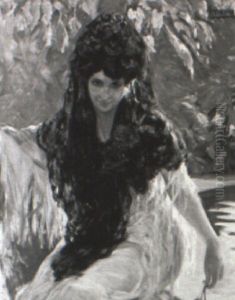 Portrait Of Sarah Bernhardt As Tosca by Francois Flameng