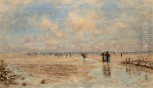 Le Ramassage De Coques by Marie Auguste Flameng