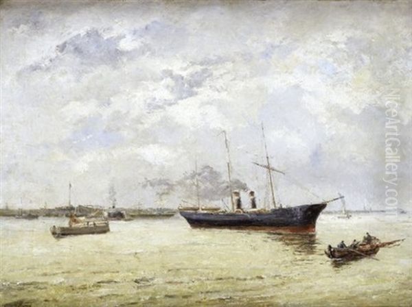 Bateau A Vapeur Au Mouillage - view 1