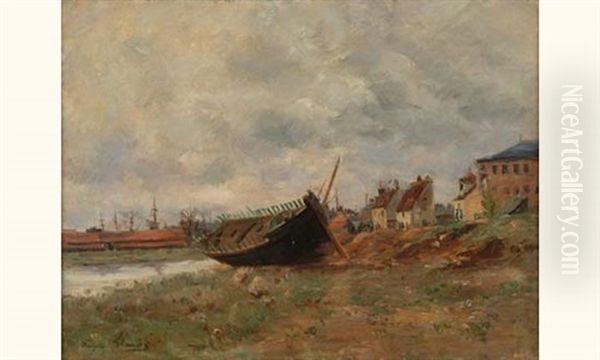 Barque Echouee, Port De Dieppe - view 1