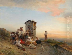 Frauen Am Brunnen In Der Campagna Romana