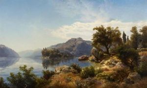 Oberitalienische Landschaft Am See