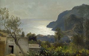 Capri: Blick Von Capri Auf Marina Piccola (+ Studie Der Amalfitanischen Kustenlinie, Pencil, Verso) by Albert Flamm