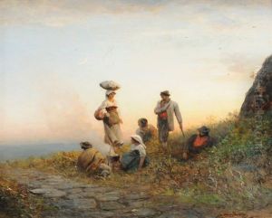 Rastende Bauern In Der Dammerung