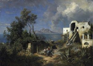 Capri. Blick Auf Die Insel Aus Der Umgegend Von Neapel by Albert Flamm