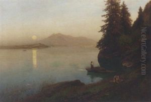 Lake Luzern With A View Of Rigi Mountain by Albert Flamm