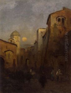 Suditalienische Stadt Am Abend by Albert Flamm